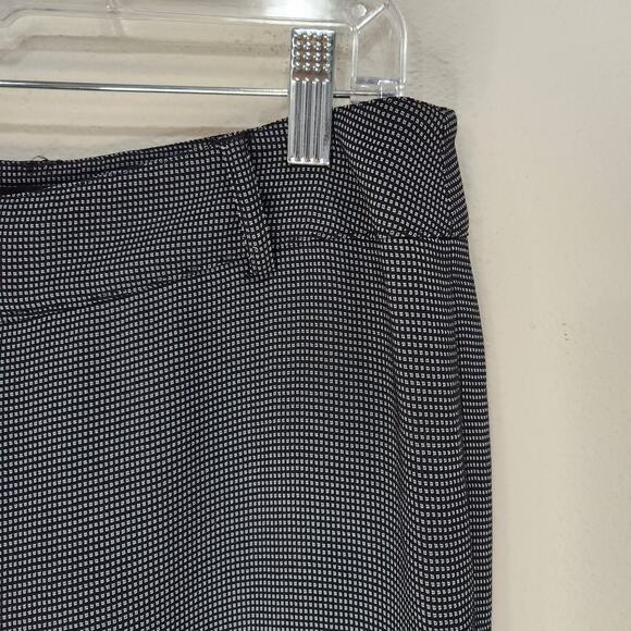 Alex Garfield Geometric Wide Leg Trouser Pants Black Flat Fronts Size 4 - Picture 4 of 11